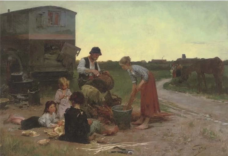 Una famiglia di cestai